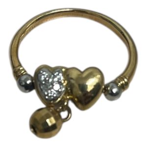 K18/Pt850 18金ベース プラチナ混合 リング　石付き