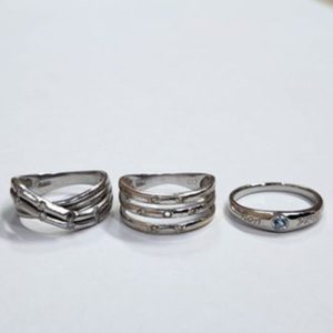 プラチナ（Pt900）・18金ホワイトゴールド（K18WG）リング3点｜前橋市文京町