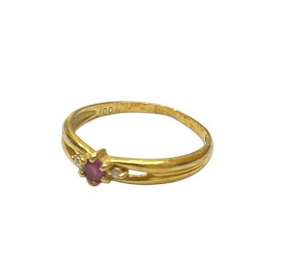 K18 宝石付き リング 指輪