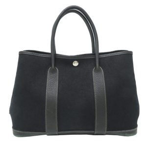 HERMES エルメス ガーデンパーティー TPM K刻印 2015年製 トートバッグ トワルオフィシエ ノワール( ブラック系 ) DH89844