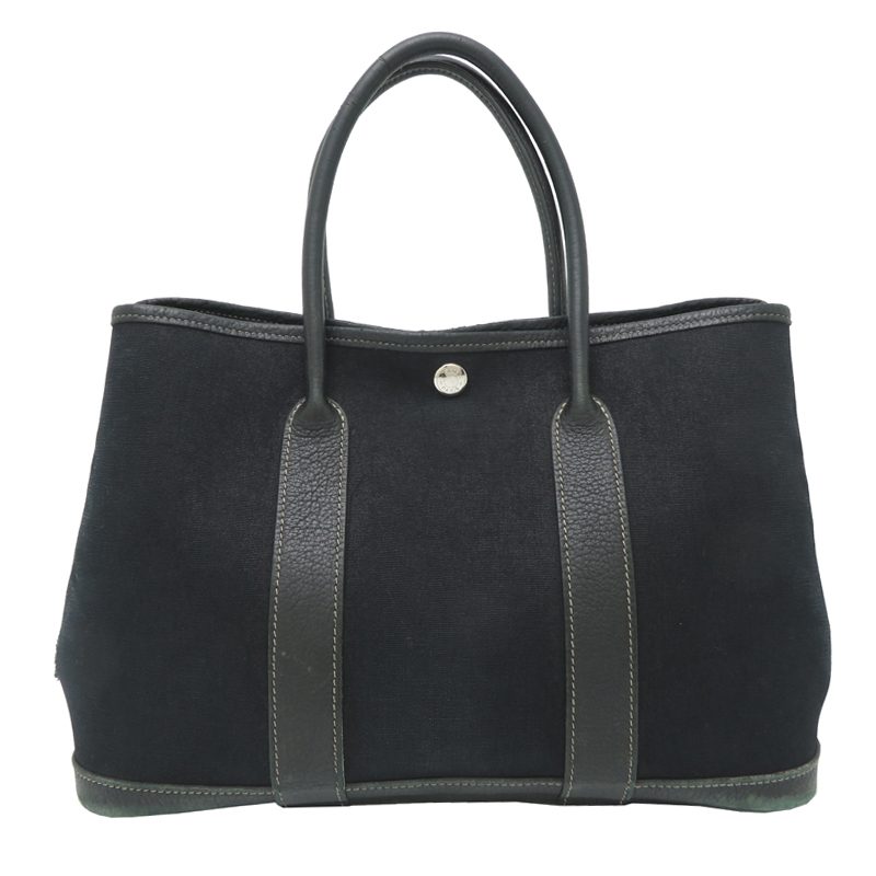 HERMES エルメス ガーデンパーティー TPM K刻印 2015年製 トートバッグ トワルオフィシエ ノワール( ブラック系 ) DH89844