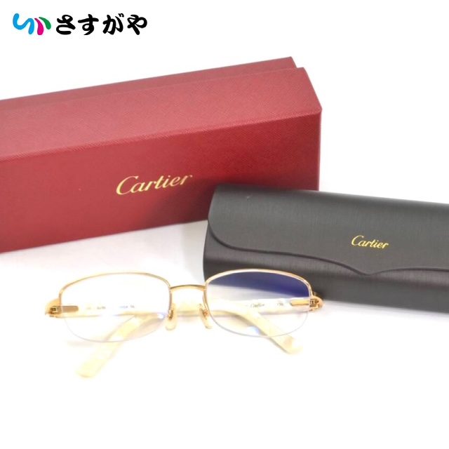 Cartier カルティエ C金具 シェル メガネ フレーム 度入り 眼鏡
