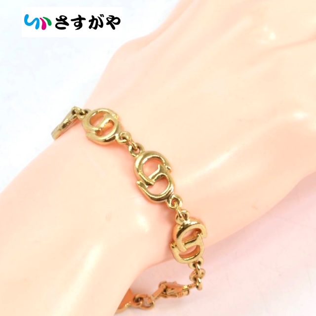 Dior ディオール CDロゴ ブレスレット メッキ 年代物 アクセサリー