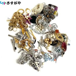 メッキ イミテーション アクセサリー リング ネックレス イヤリング ブローチ タイピン