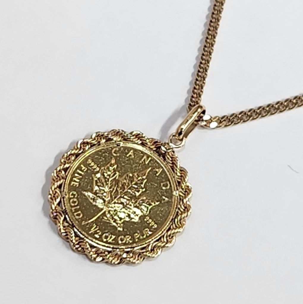 24金 (K24) メープル コイン 18金 (K18) ネックレス 喜平 トップ枠 貴金属｜高崎市飯塚町