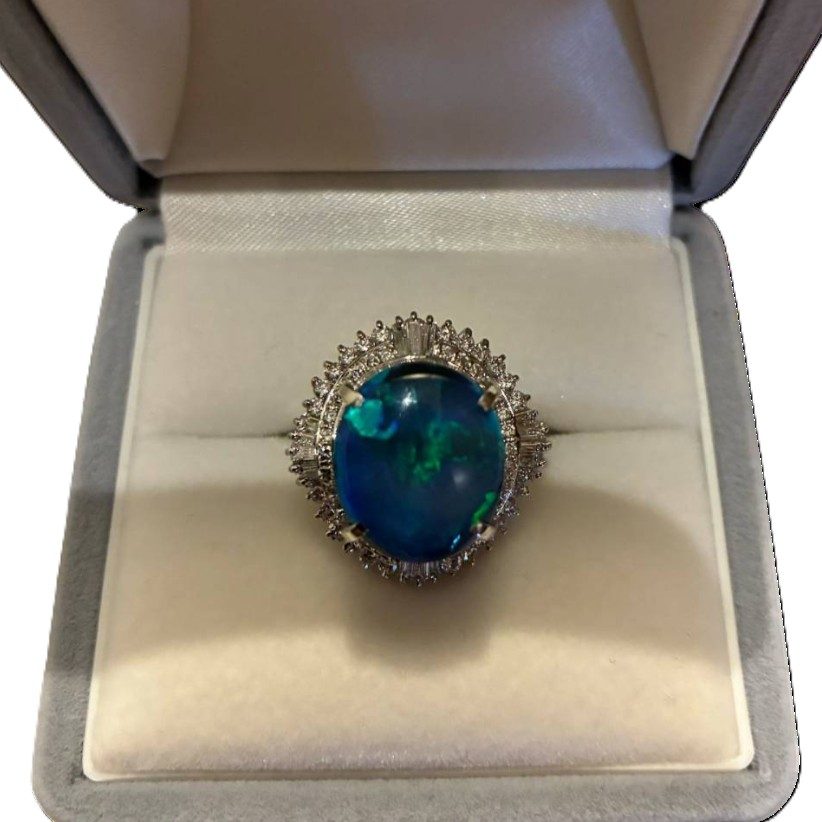 Pt900 ブラックオパール リング