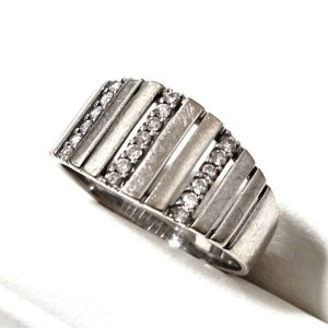 K18WG 18金 750 メレダイヤ リング 指輪