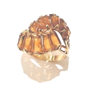 K18 シトリン デザインリング