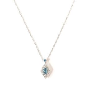 K18WG ブルースピネル メレダイヤ ネックレス