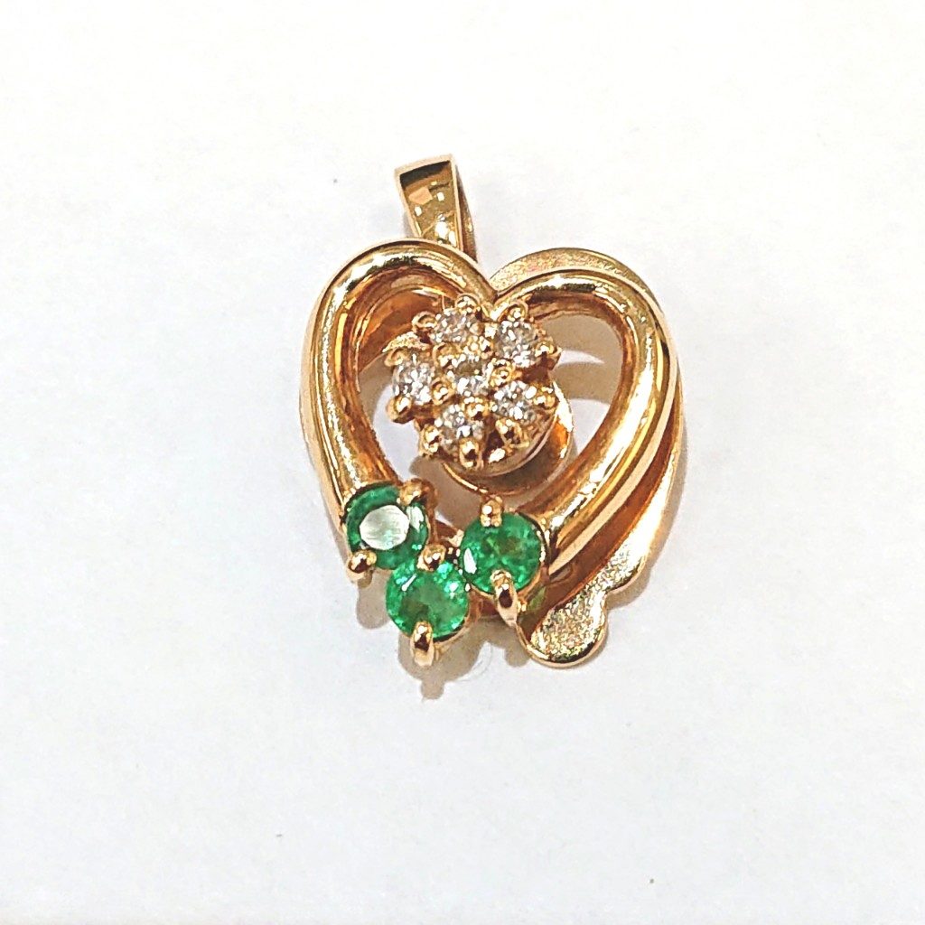 18金 エメラルド ネックレストップ