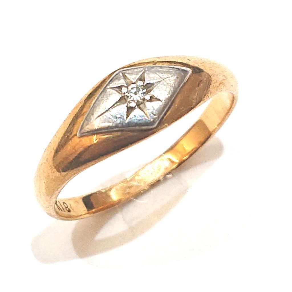 K18/Pt850 メレダイヤ コンビネーションリング