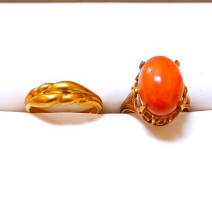 【K18 まとめ】18金・珊瑚・コーラル・リング・指輪・貴金属・アクセサリー