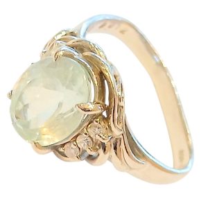 Pt900(プラチナ900)アクアマリン＆ダイヤ付リング