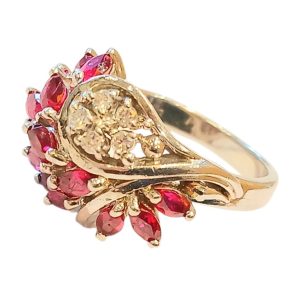 Pt900(プラチナ900)ルビー＆ダイヤ付リング