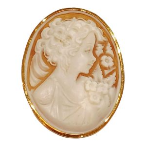 K18(18金)カメオブローチ
