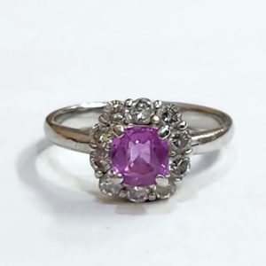 プラチナ850 (Pt850) リング ピンク サファイア メレダイヤ 指輪 ジュエリー | 根室市昭和町