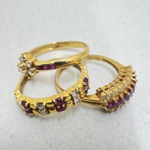 K18 / リング / メレダイヤ / ルビー / 宝石 / 色石