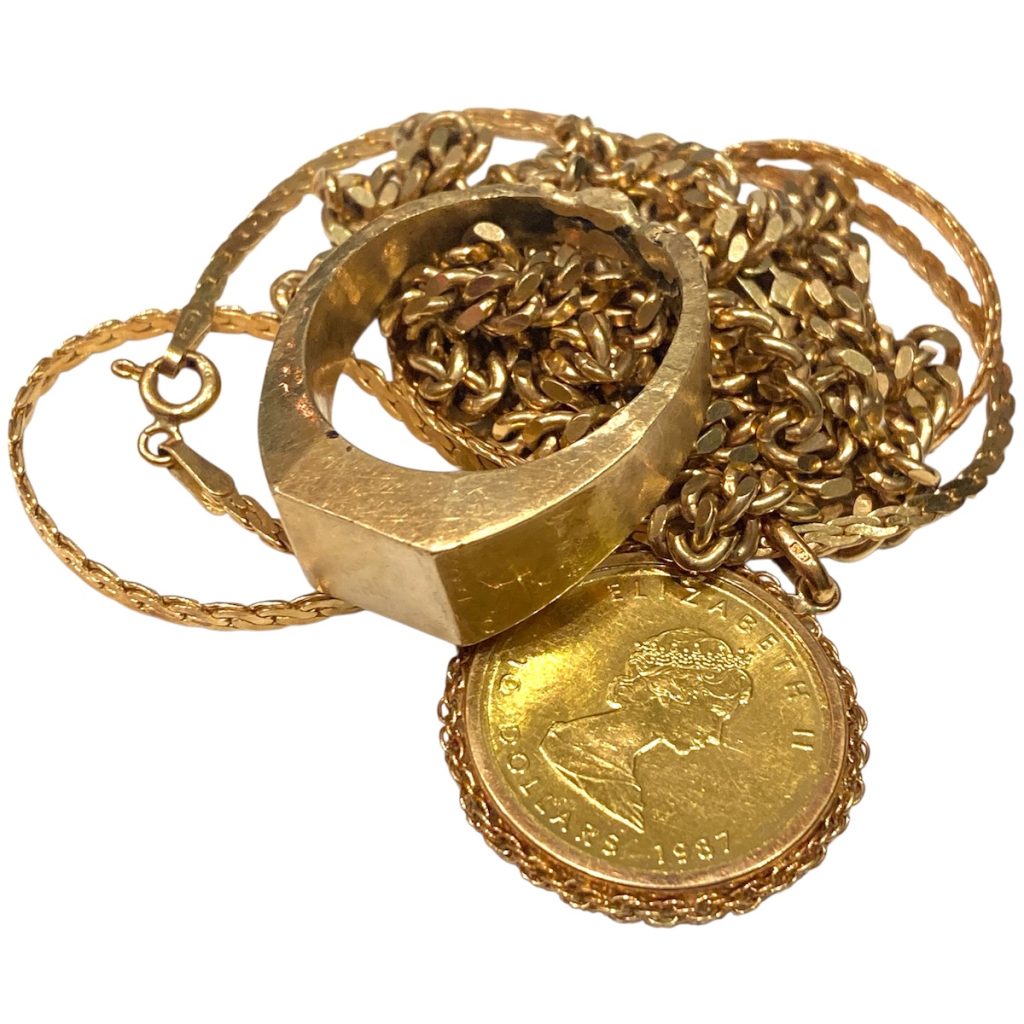 K24 / K18 / メープル金貨 1/4oz /リング / チェーン