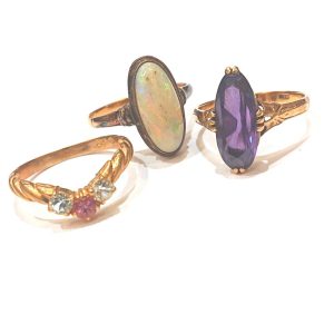 K18 18金 カラーストーン リング