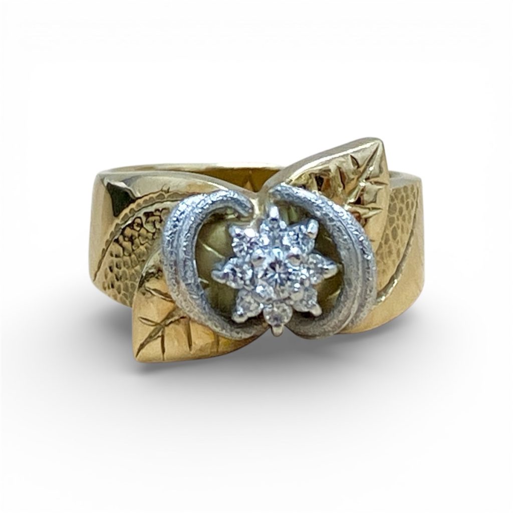 18K/Pt900リング  ダイヤモンド