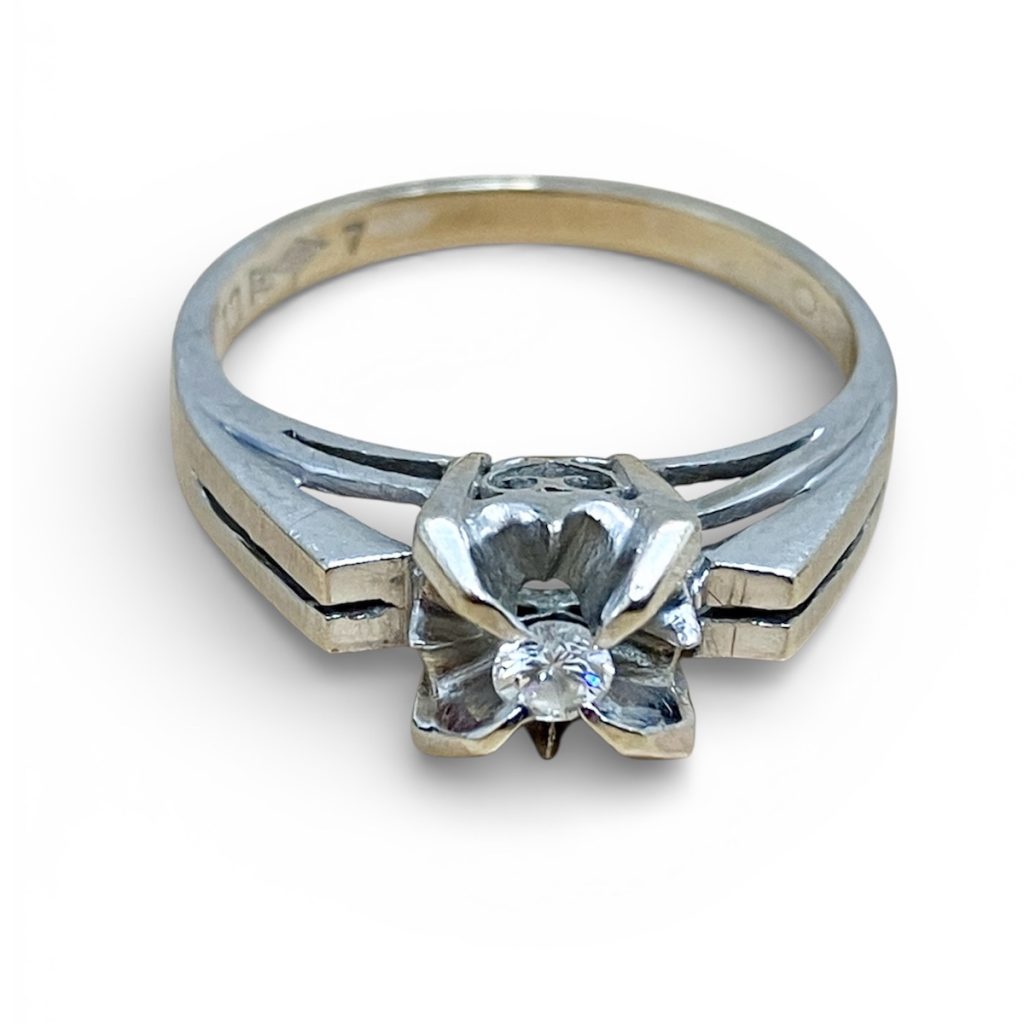 K14（585）リング ダイヤモンド付き