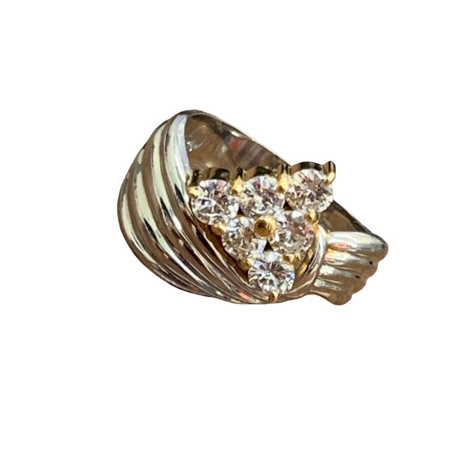 Pt900/K18リング 1ct