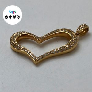K18 ダイヤモンド ハートペンダントトップ