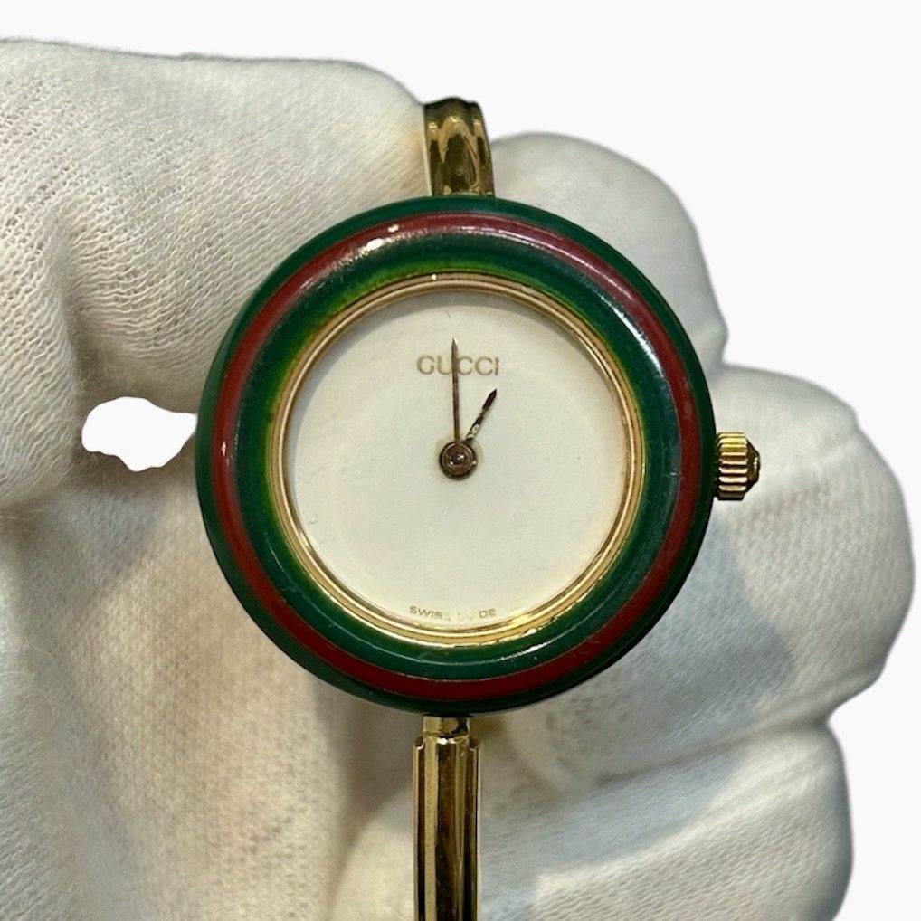 GUCCI（グッチ）ゴールドトーン チェンジベゼルウォッチ（型番：1112.2）