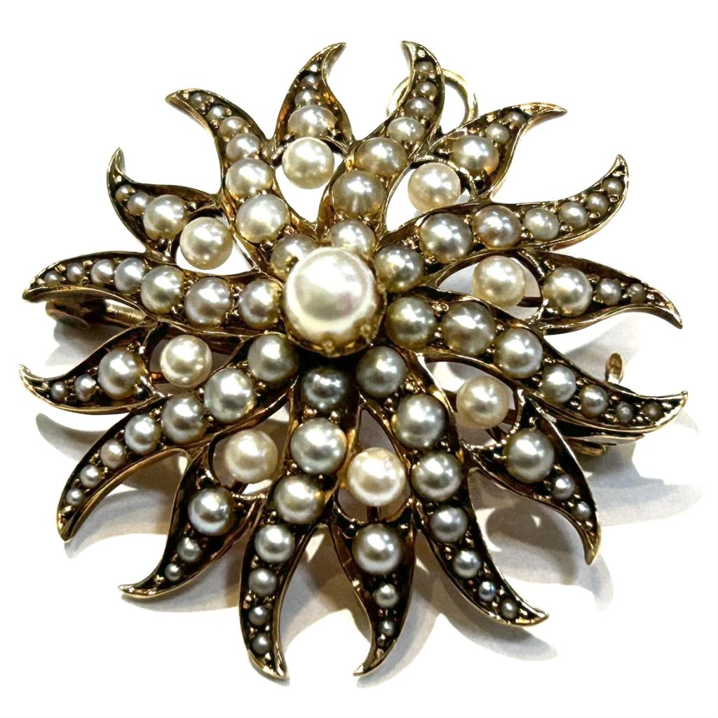 K18 750 18金 パール ブローチ