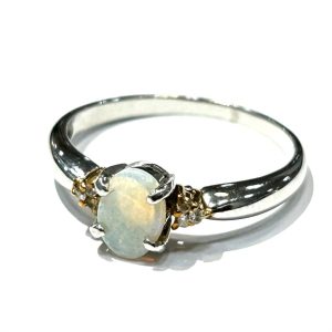 【貴金属】 Pt900/K18 コンビ オパール リング