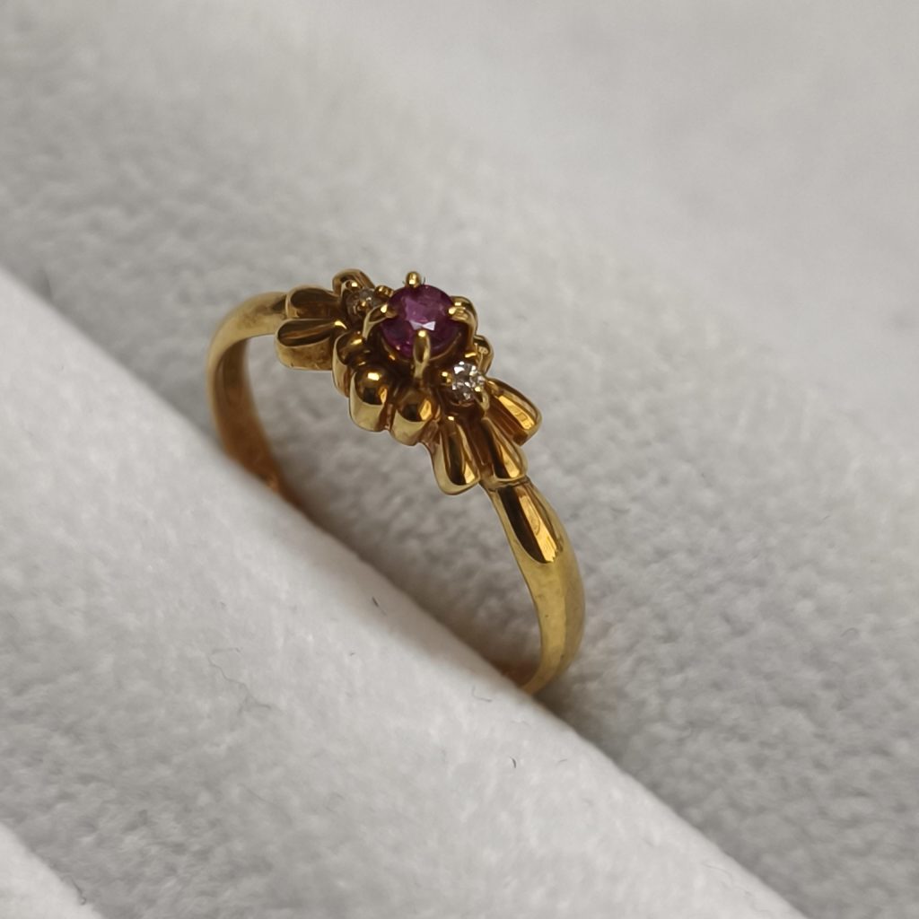 K18 18金 ルビーリング