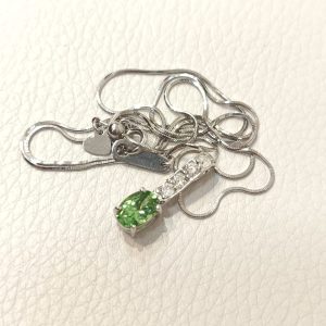 K18 グリーンガーネット メレダイヤ ネックレス