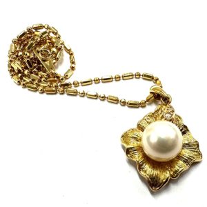 【貴金属】K18（18金/750）パール付ネックレス ジュエリー アクセサリー