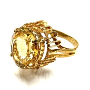 【貴金属】K18（18金/750）シトリン付リング ジュエリー アクセサリー