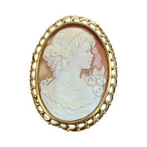 K18（18金）枠 カメオブローチ