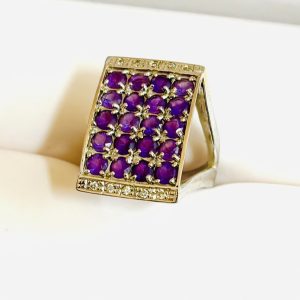 K18WG ホワイトゴールド リング メレダイヤ アメジスト　東根市