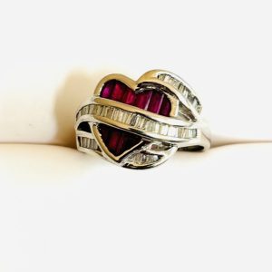 Pt900 プラチナ900　リング　ルビー メレダイヤ　山形市