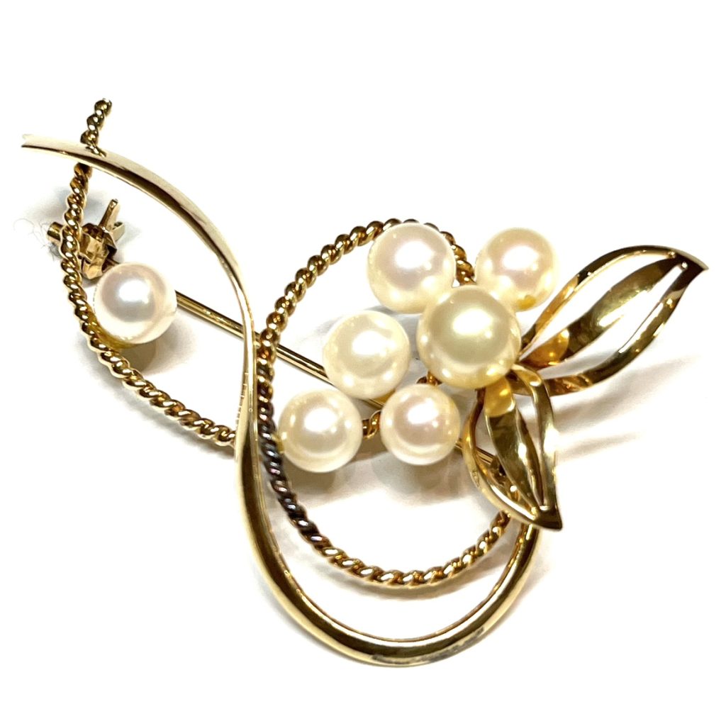 K18 18金 真珠 パール ブローチ アクセサリー