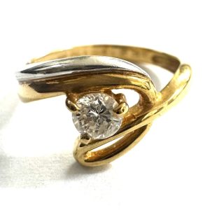 K18/Pt900 金 750 プラチナ コンビリング 指輪 ダイヤモンド