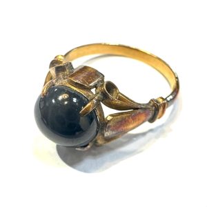 K18リング　黒石付き