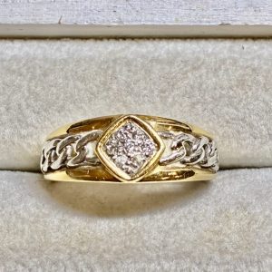 K18/Pt900コンビ　ダイヤモンドネックレス