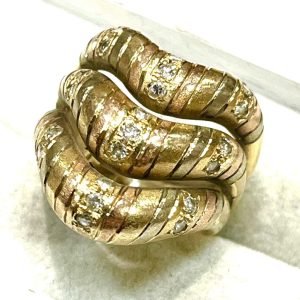 K14 14金 メレダイヤモンド付き リング 指輪 アクセサリー