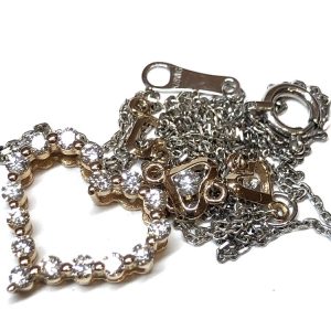 K18WG ネックレス ダイヤモンド付き