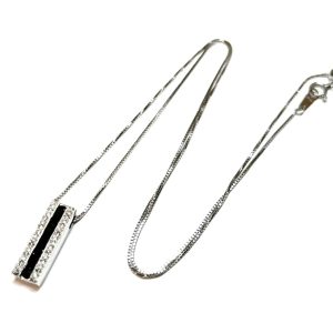 K18WG 18金ホワイトゴールド ダイヤモンド付きネックレス アクセサリー