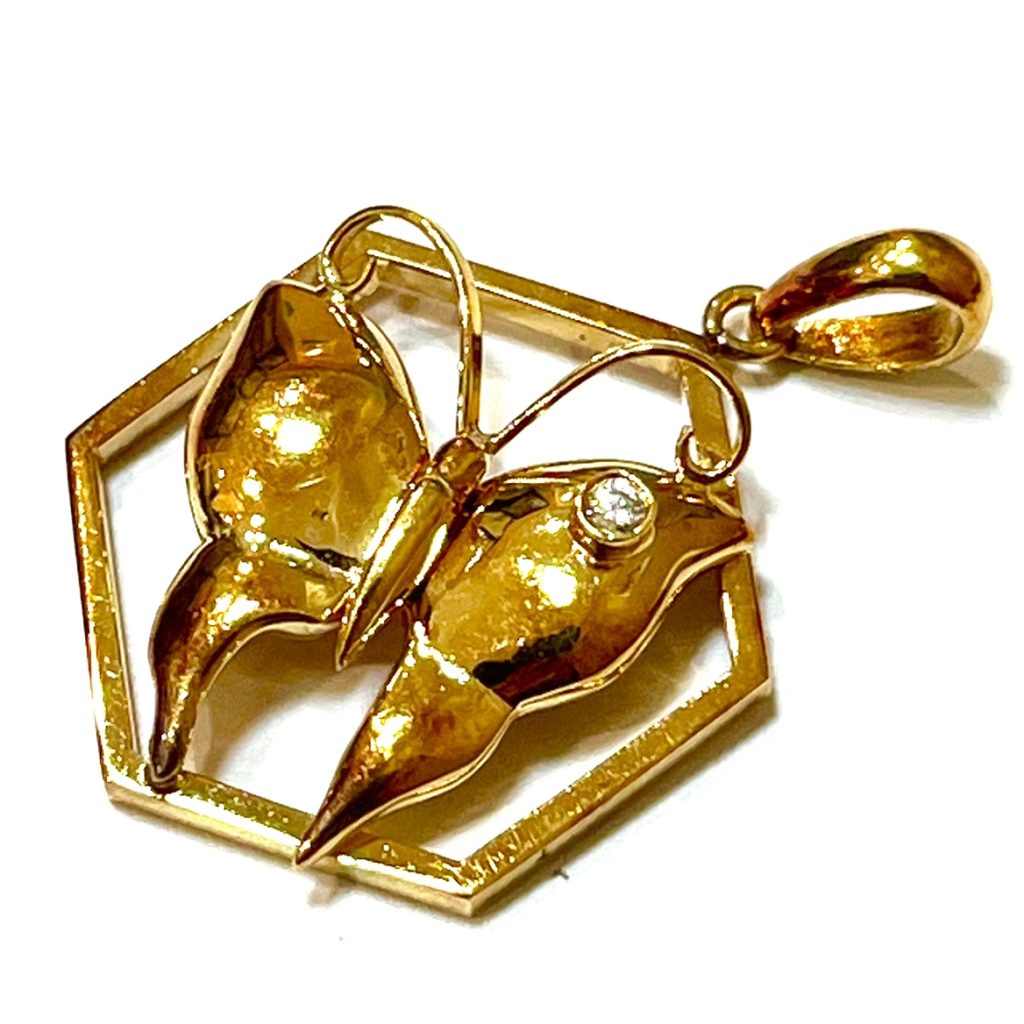 K18 18金 ダイヤモンド付きペンダントトップ