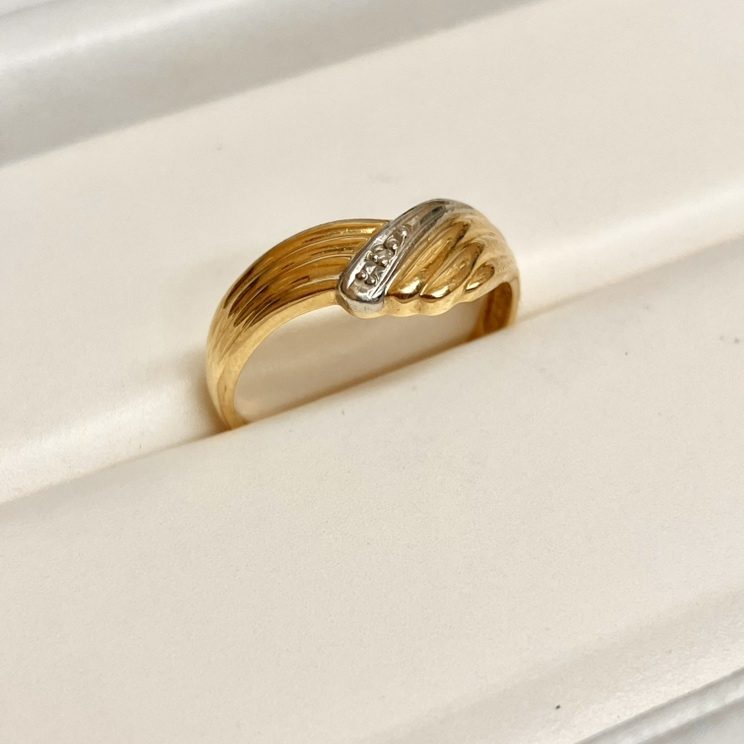 K18 Pt900 コンビダイヤリング