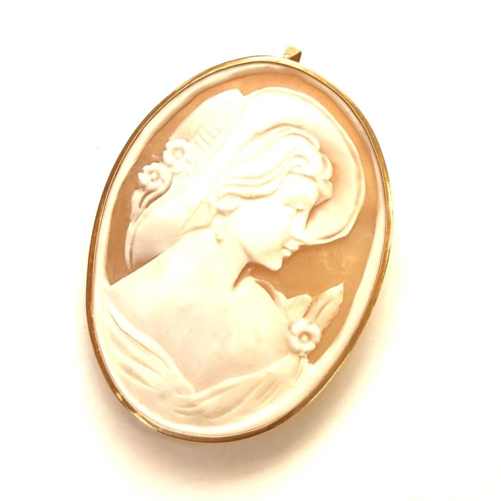 【K18 (18金)】カメオ ブローチ