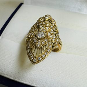 K18 18金 ダイヤ付きリング