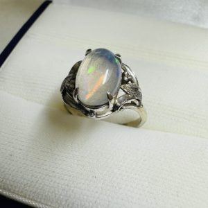 K14WG ホワイトゴールド オパールリング