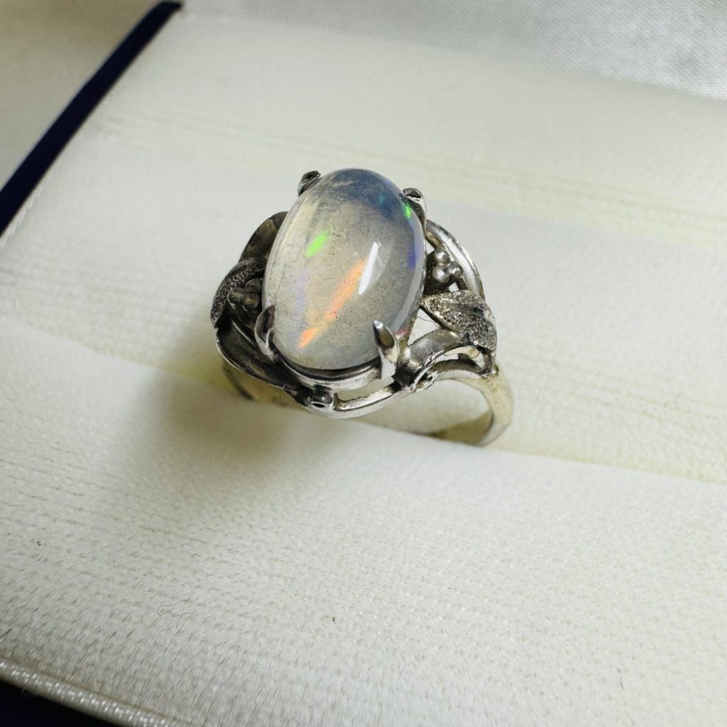 K14WG ホワイトゴールド オパールリング